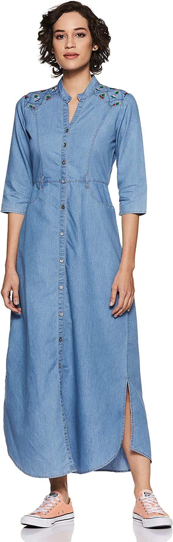 Janasya Women's Blue Denim Solid Straight Western Dress at Rs 1219/piece |  Party Wear Kurti in Surat | ID: 25590484091