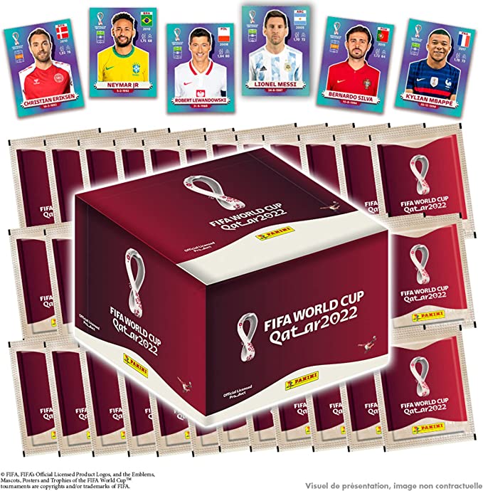  Panini FIFA World Cup QATAR 2022 HARD COVER Album + 1 Sticker  Box (50 packs) : Toys & Games