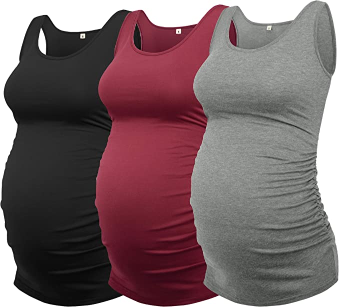  Womens Nursing Tank Tops Built In Bra For Breastfeeding  Maternity Camisole Brasieres Color Black Grey White Size XL Pack Of 3