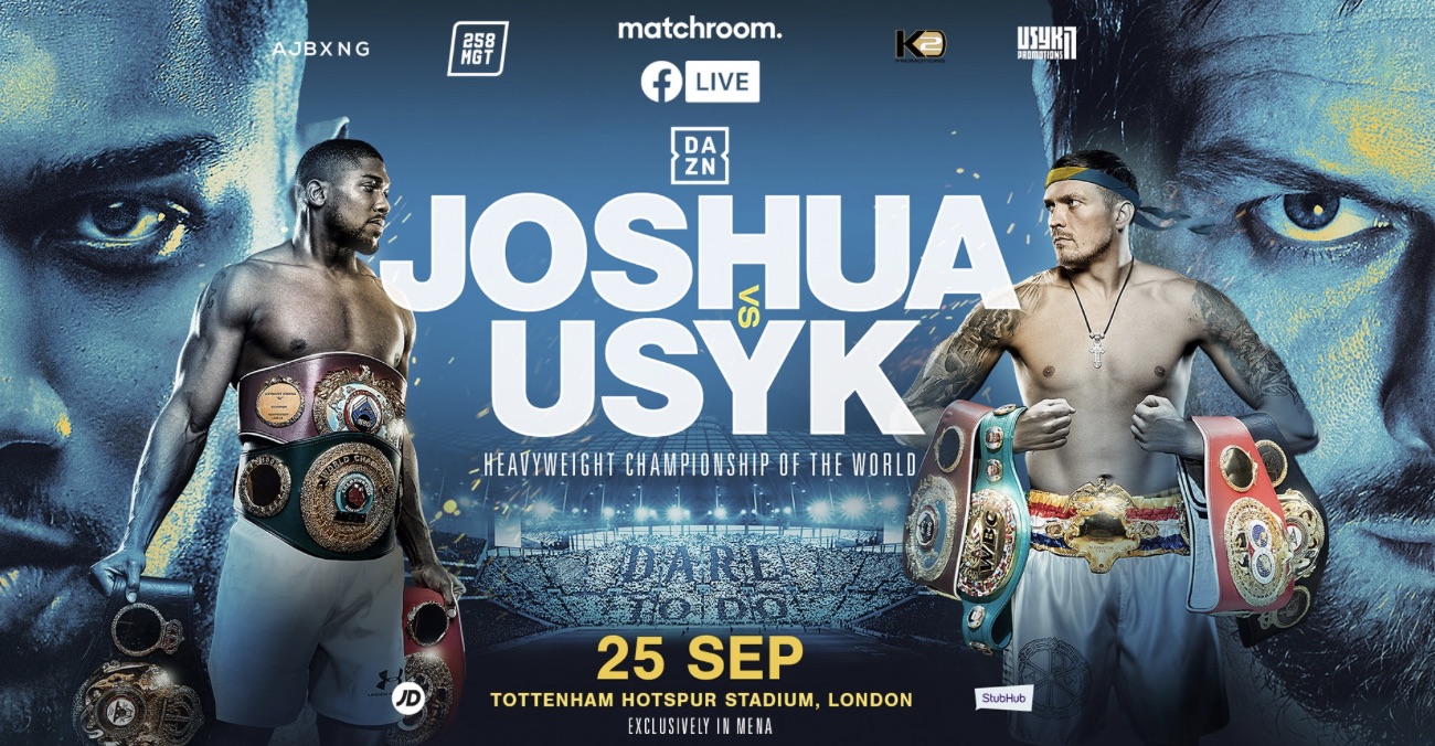 You Can Stream The Joshua VS Usyk Fight On FACEBOOK This Saturday!