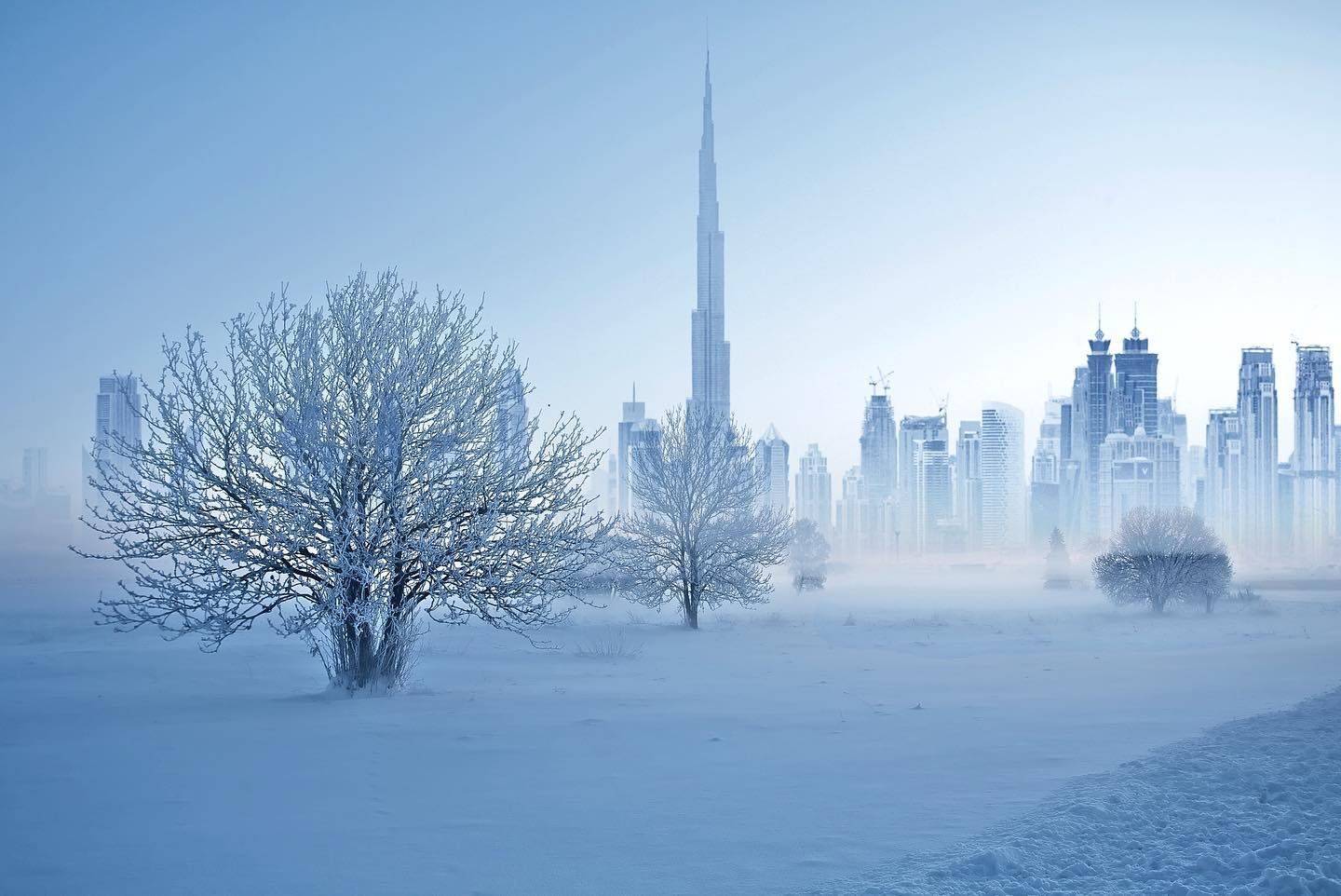 A Digital Artist Turned Dubai Into A Snowy Winter Wonderland & The