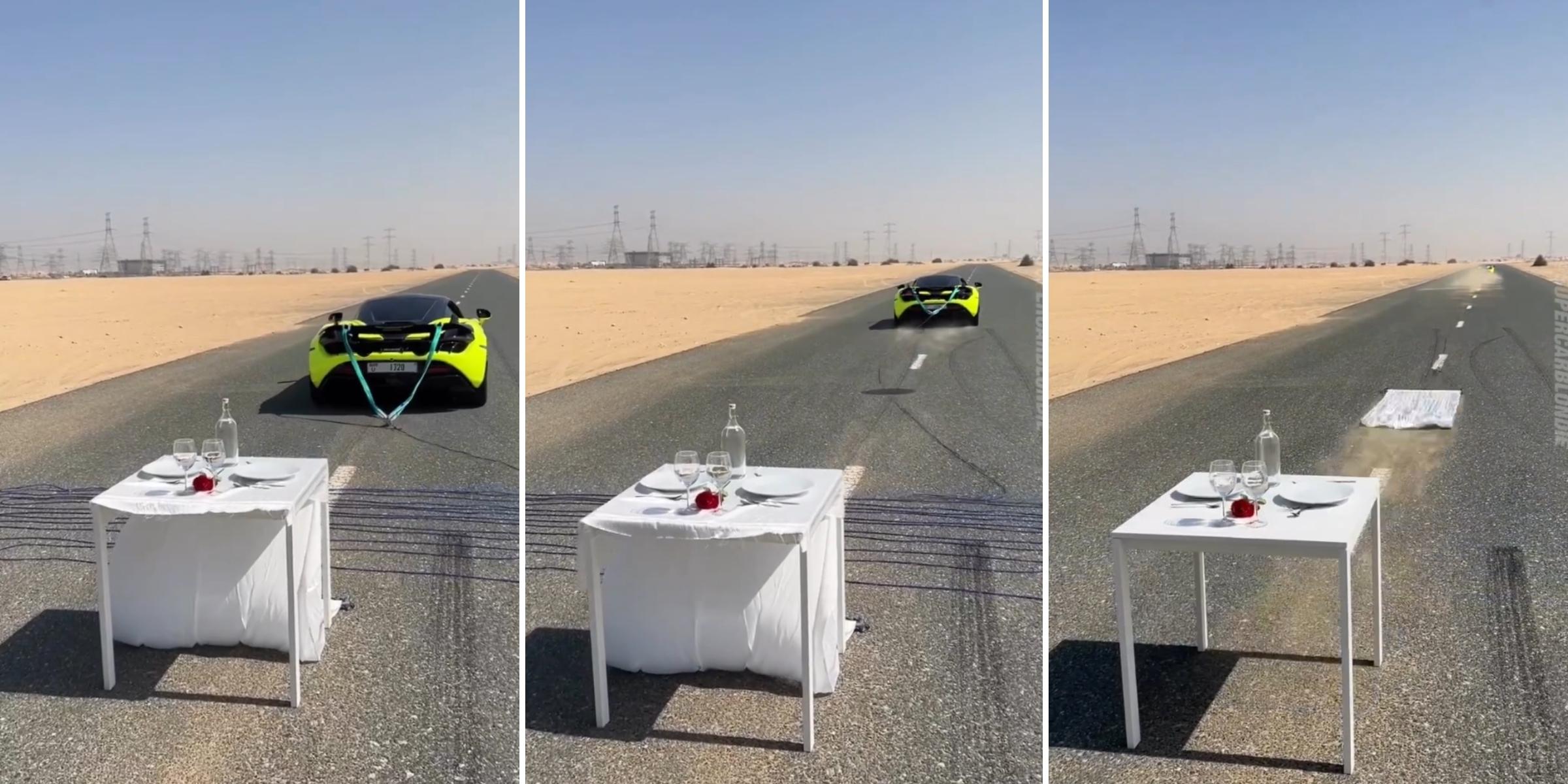 WATCH The Coolest Version Of The Tablecloth Trick You'll Ever See And