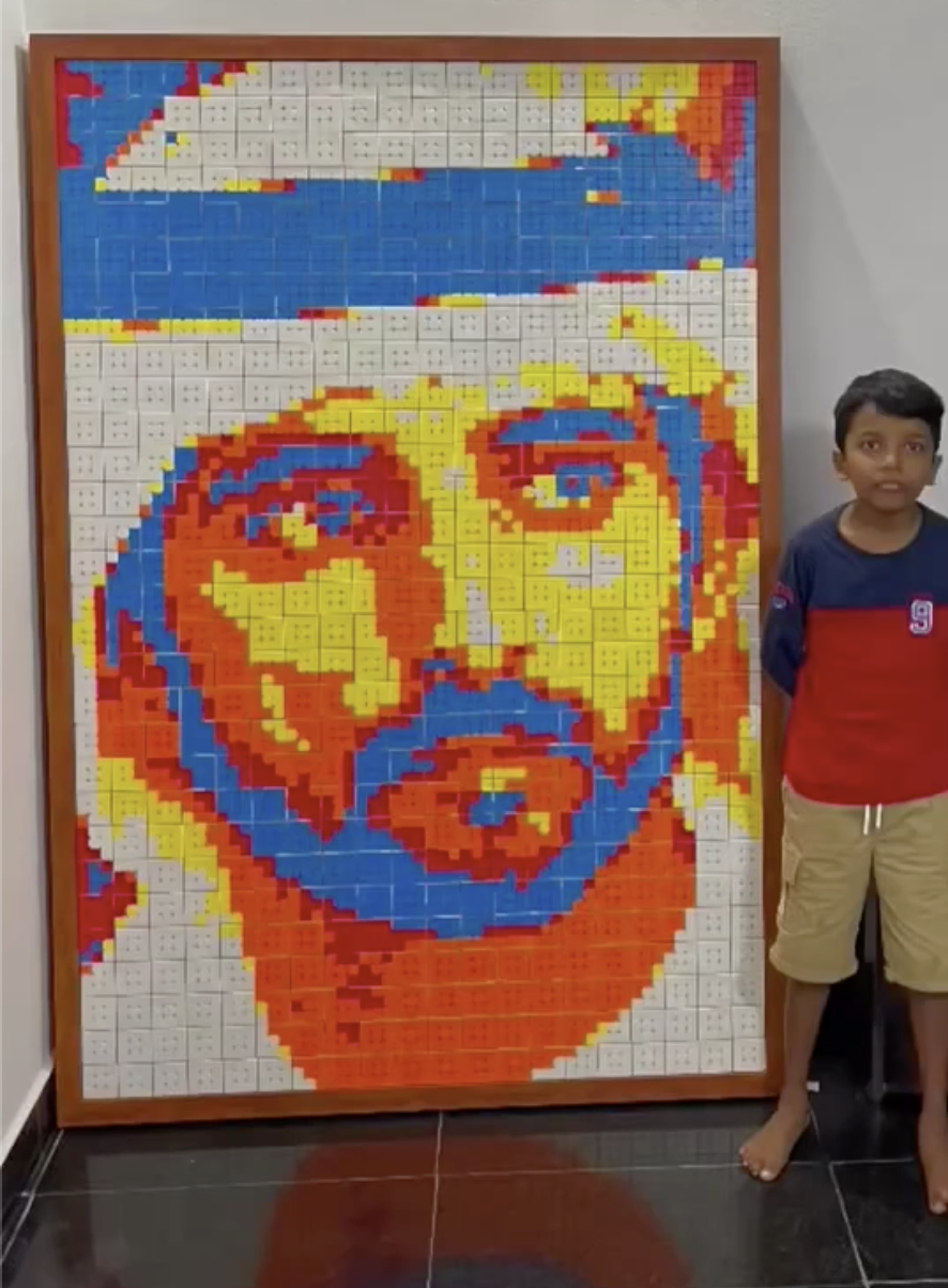 A Kiddo In India Used Rubik's Cubes To Create A Portrait Of H.H. Sheikh