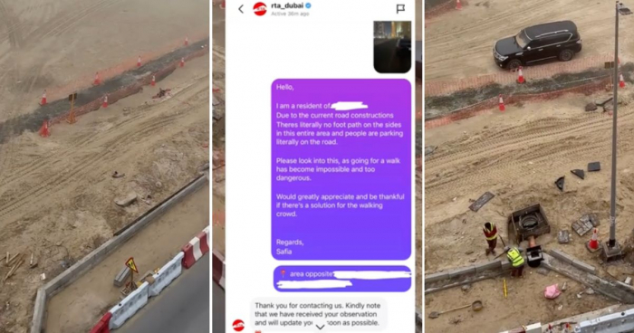 A Dubai Resident Requested A Sidewalk From RTA And They Got To Work