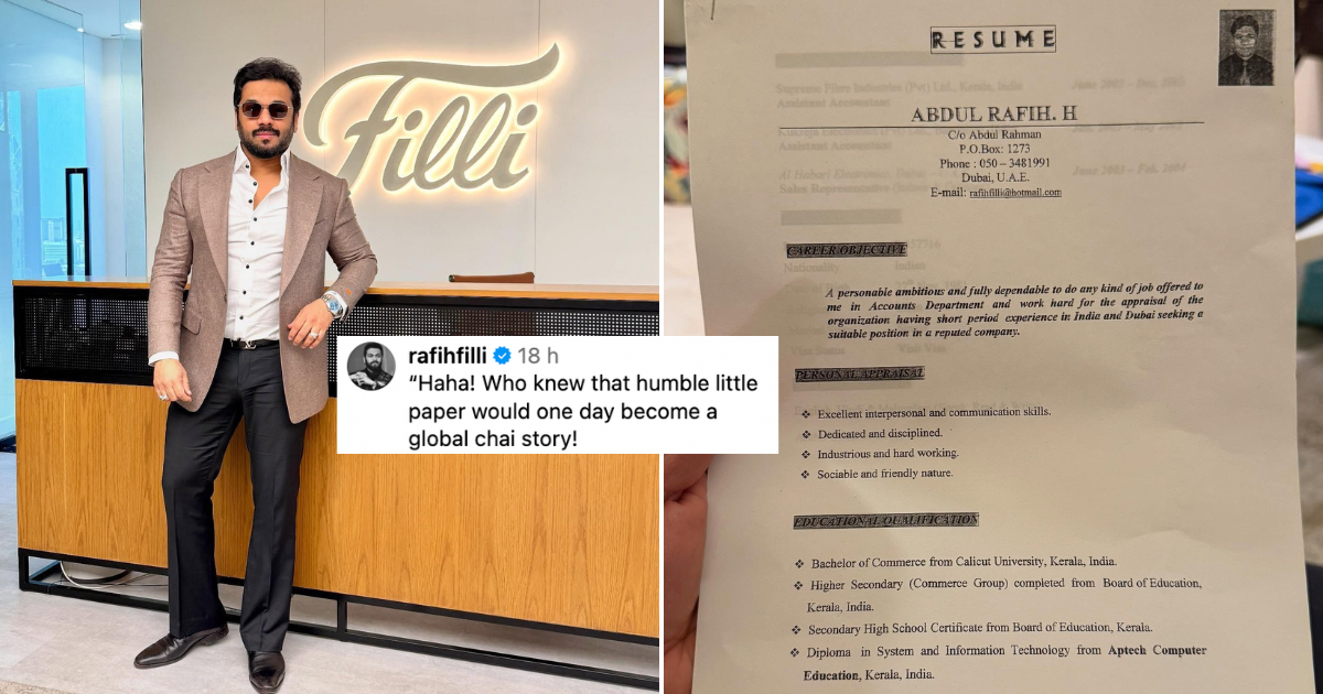 Humble Beginnings: The Founder Of Filli Cafe Shares His Resume And Visit Visa From 2003
