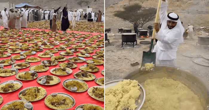 A Viral Video Shows Over 1,000 Trays At An Al Shehhi Tribe Wedding