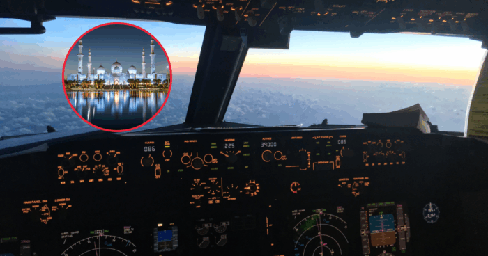 A Stunning Landing View Of Abu Dhabi From The Cockpit
