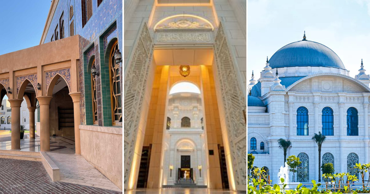 A stunning collage of three iconic mosques in Qatar, showcasing their unique architectural beauty and spiritual ambiance, perfect for Taraweeh prayers during Ramadan.