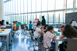 kids doing activities in Qatar national library