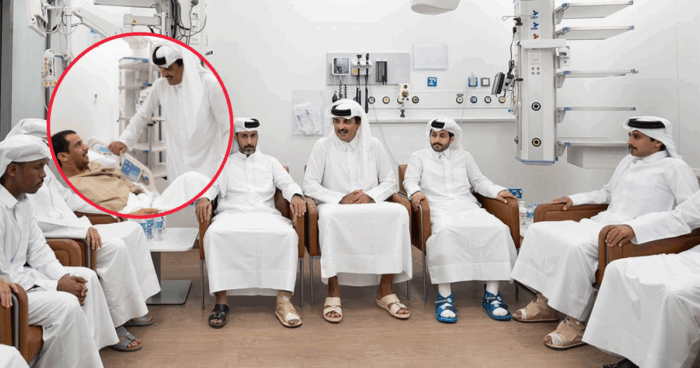 Sheikh Tamim visit to wounded officers Doha