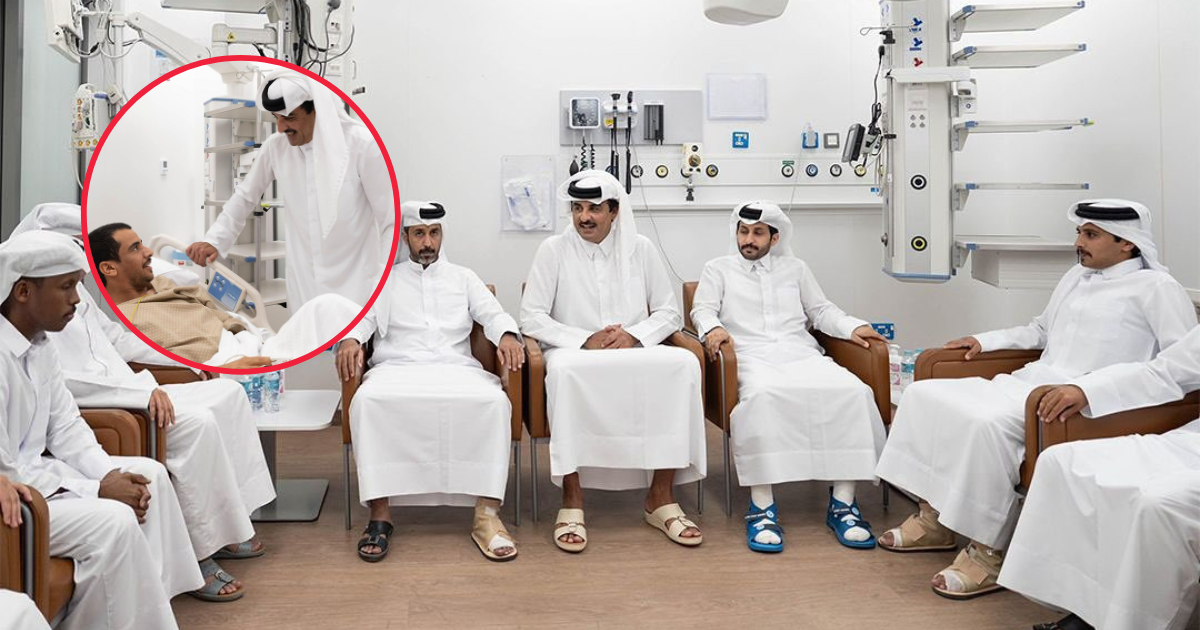 Sheikh Tamim visit to wounded officers Doha