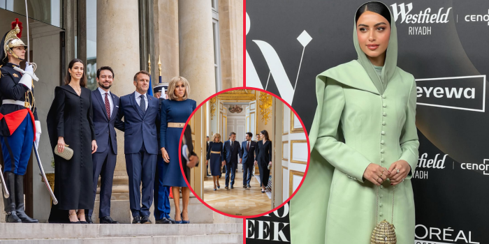 Princess Rajwa and Yara Alnamlah Both Stunned in the Same Mashael Al Shebil Design — One Royal, One Runway 💚🖤