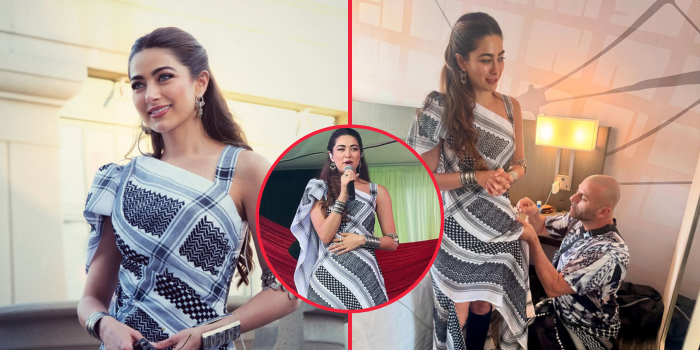 Jordanian-Palestinian Singer Dana Salah Debuts Kuffiyeh Dress