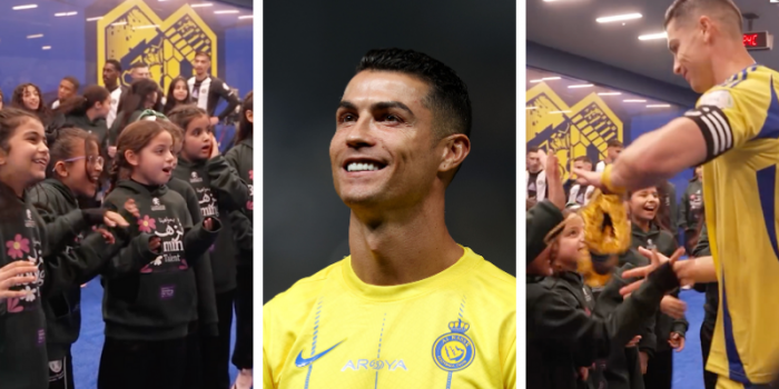 Ronaldo Pulled Up To Surprise Young Footballers In Saudi On International Women’s Day!