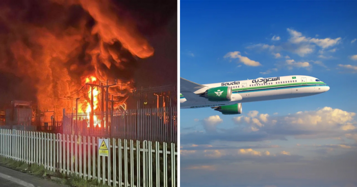 Saudi Airlines Aircraft, London Heathrow Substation Fire