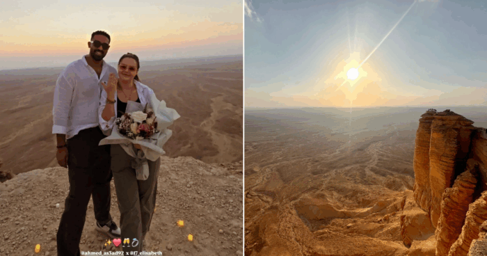 Man Gets Down On One Knee At The Edge Of The World In A Symbolic Proposal!