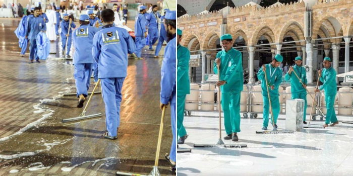 The Unsung Heroes Keeping The Grand Mosque Courtyards Pristine