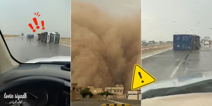 Storm Winds Sweep Through Qassim, Causing Truck Overturns And Dust Chaos